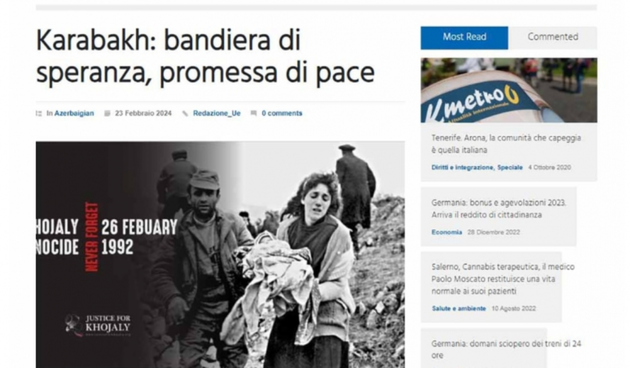 Итальянцам рассказали о Ходжалинском геноциде 