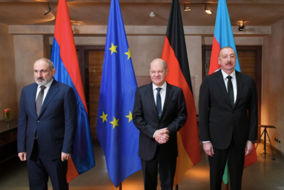 Лидеры Азербайджана, Армении и Германии провели трехстороннюю встречу